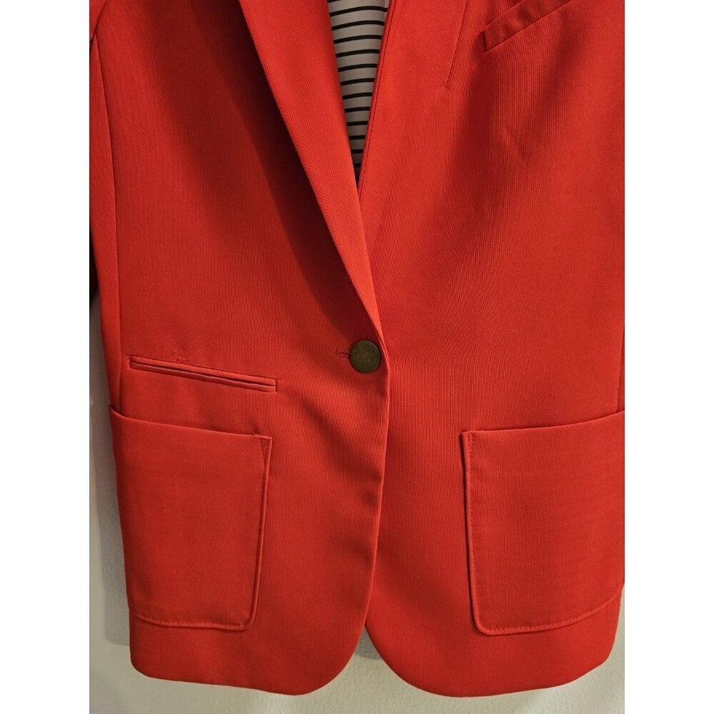 Women The Limited Red One Button Work Blazer Jacket 3/4 Sleeve - Size Small EUC - Picture 2 of 10